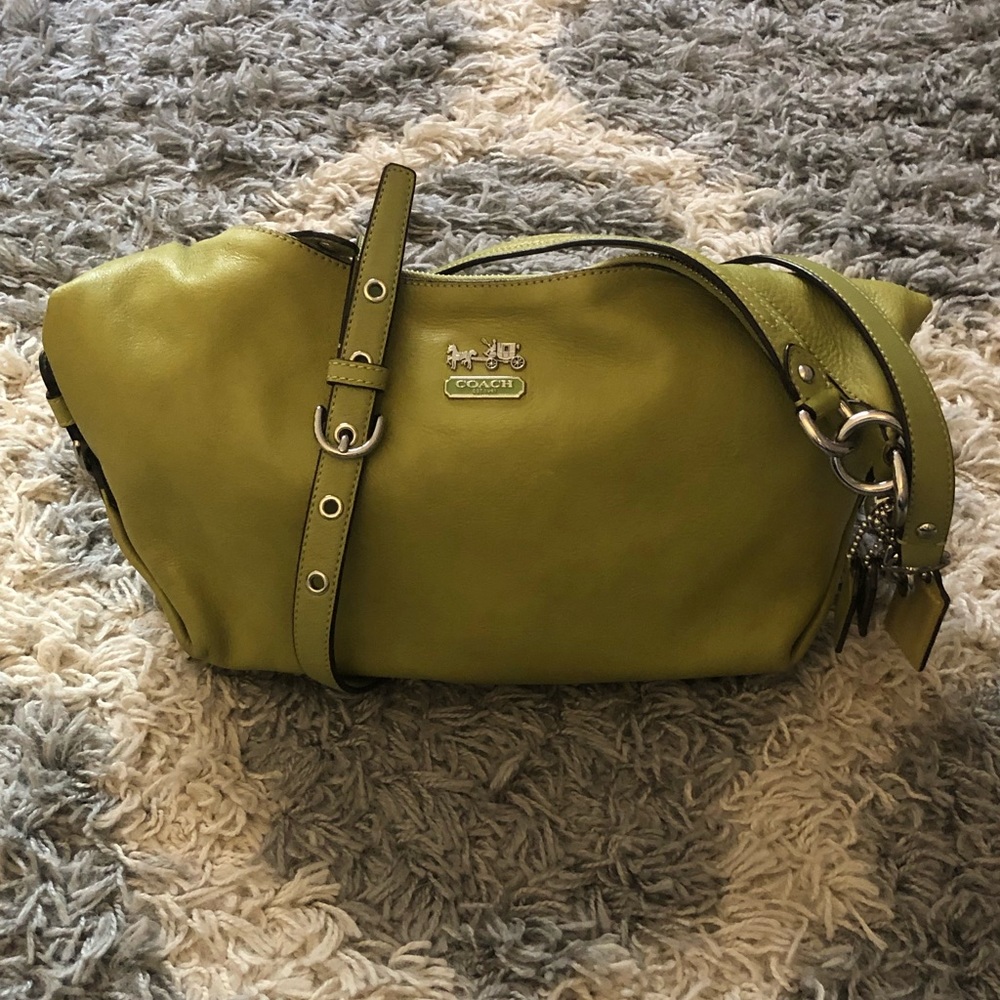 Coach Madison Leather Hailey Shoulder Bag in lime